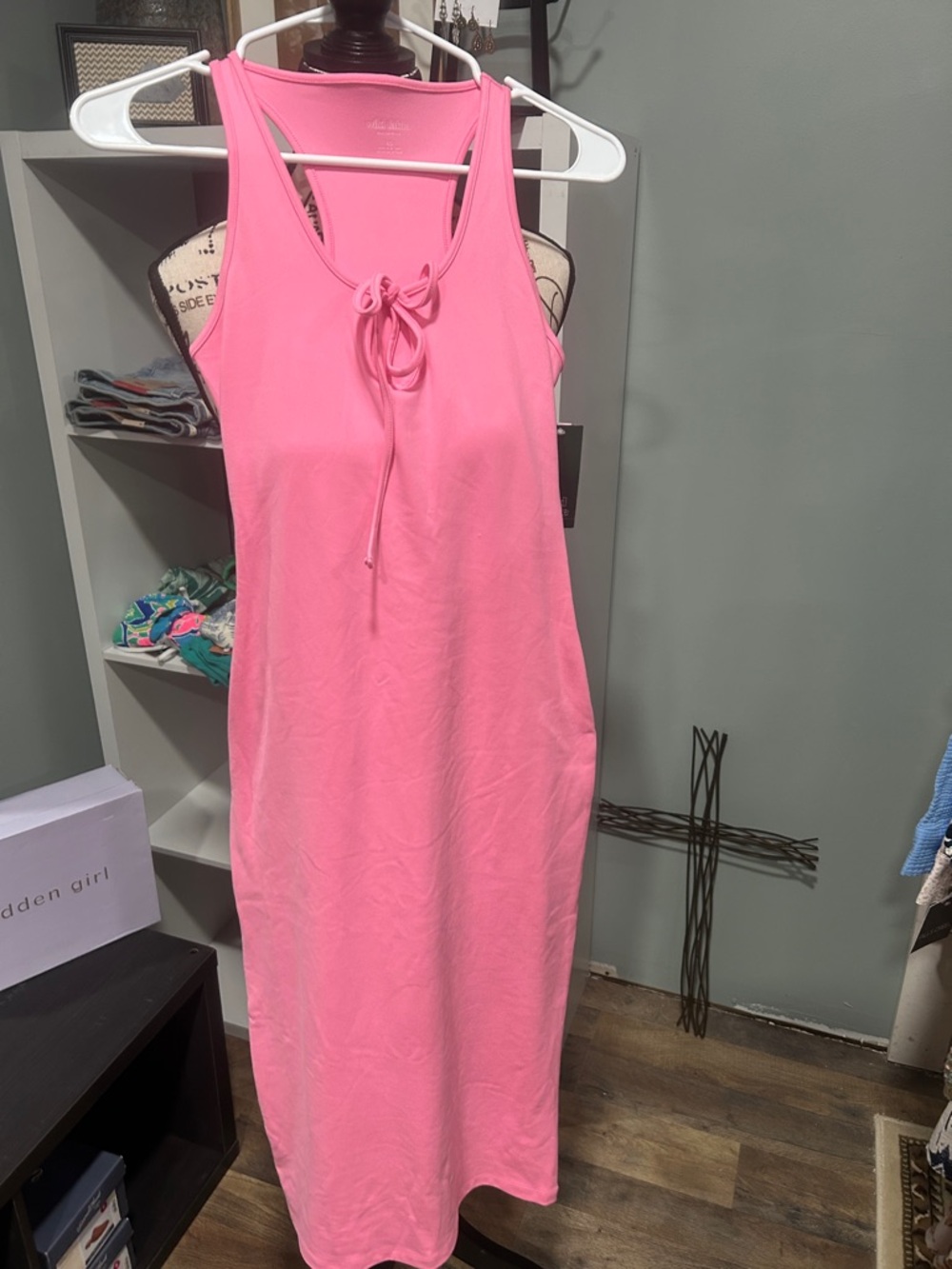 wild fable Pink Maxi Tank Dress with Front Tie